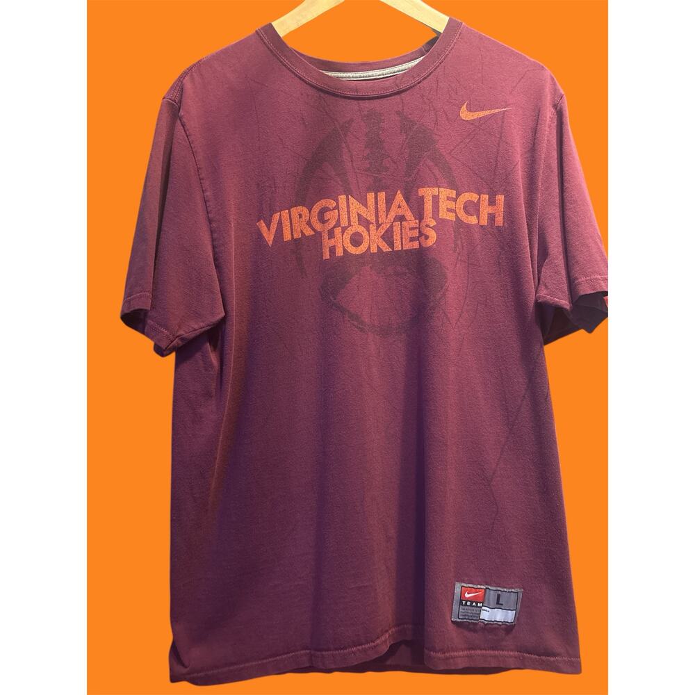 Nike Men’s Virginia Tech Football Shirt – Maroon – NCAA Sports Tee – Size Large